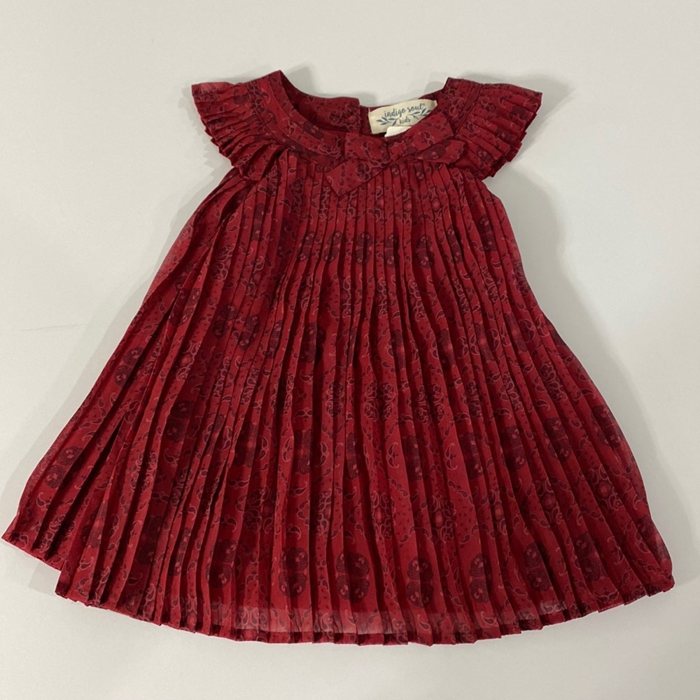 NWT Size 12 Months Indigo Soul Kids Red Pleated Dress